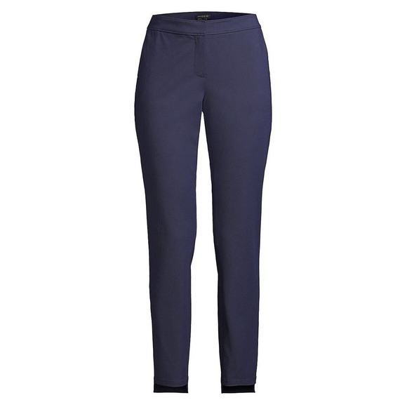 Lafayette 148 NY NWT Manhattan Slim-Fit Step Hem Blue Pants, Size 6 - Picture 2 of 12